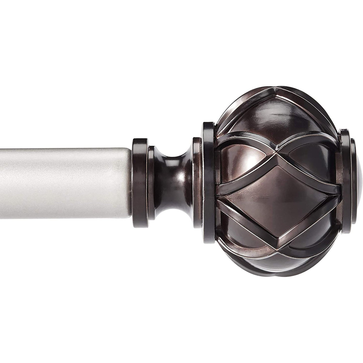 Round Capped Curtain Rod Finials Set of Two - Bronze