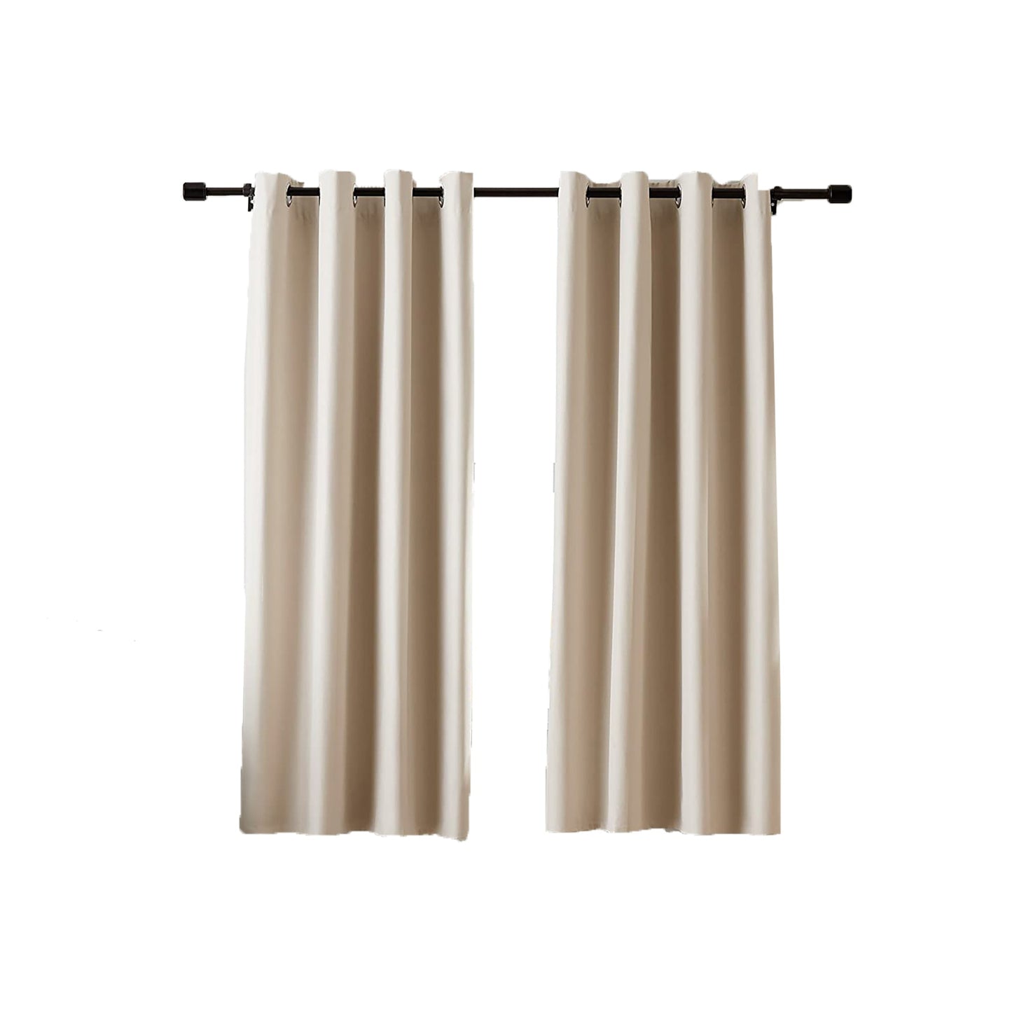 Room Darkening Blackout Window Curtains with Grommets 2 Panels - Beige