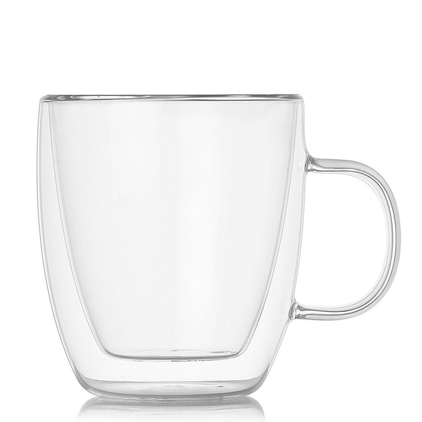 Insulated Double Wall Glass Mug with Handle for Coffee and Tea