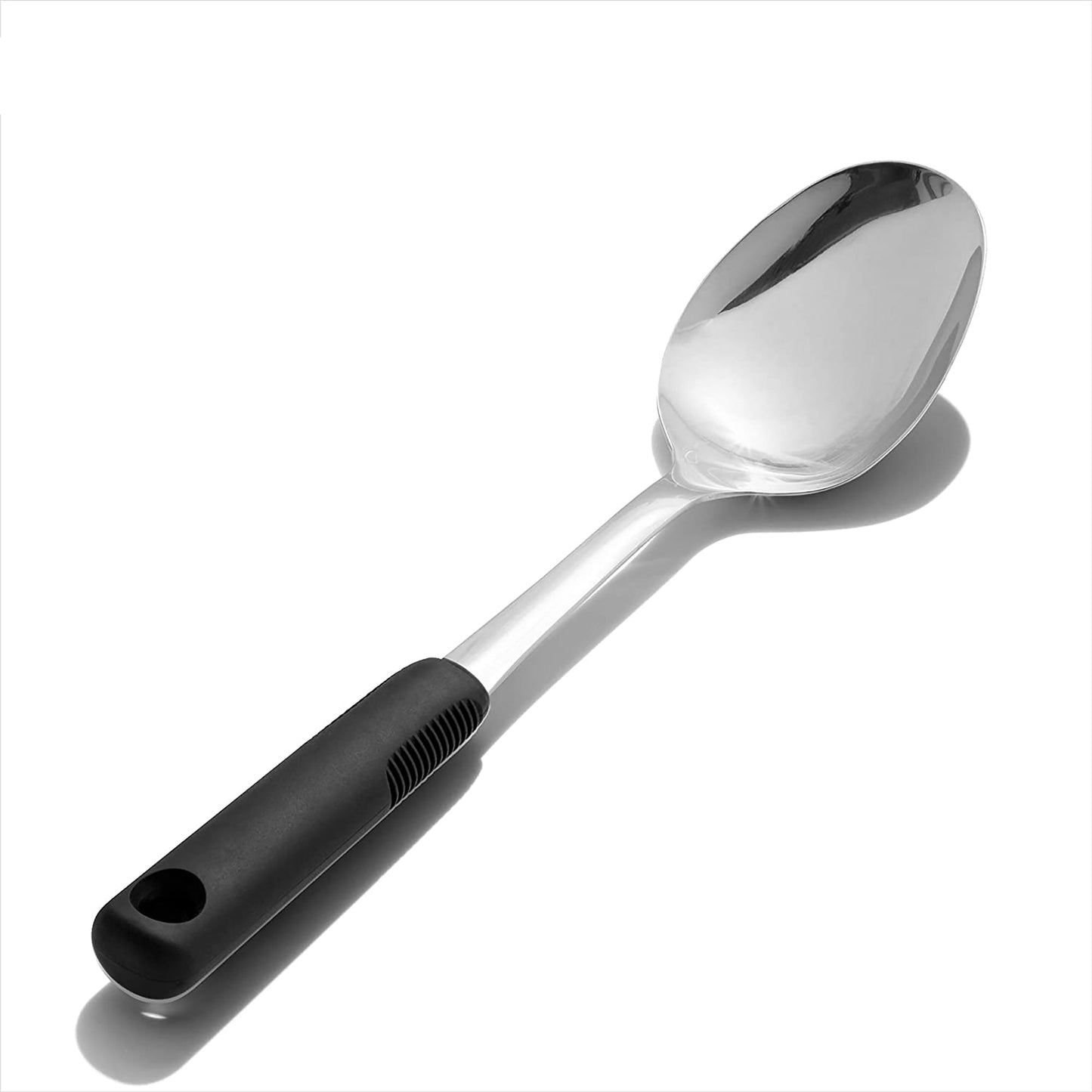Stainless Steel Spoon with Non-Slip Handle - Silver
