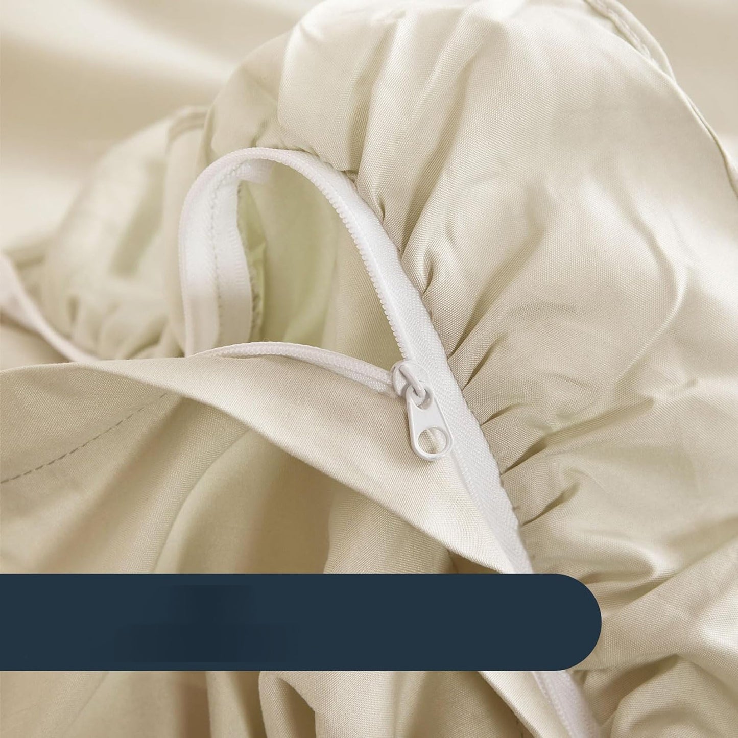 1000TC Ultra Soft Microfiber Duvet Doona Cover Quilt Cover Set - Ruffle Light Beige