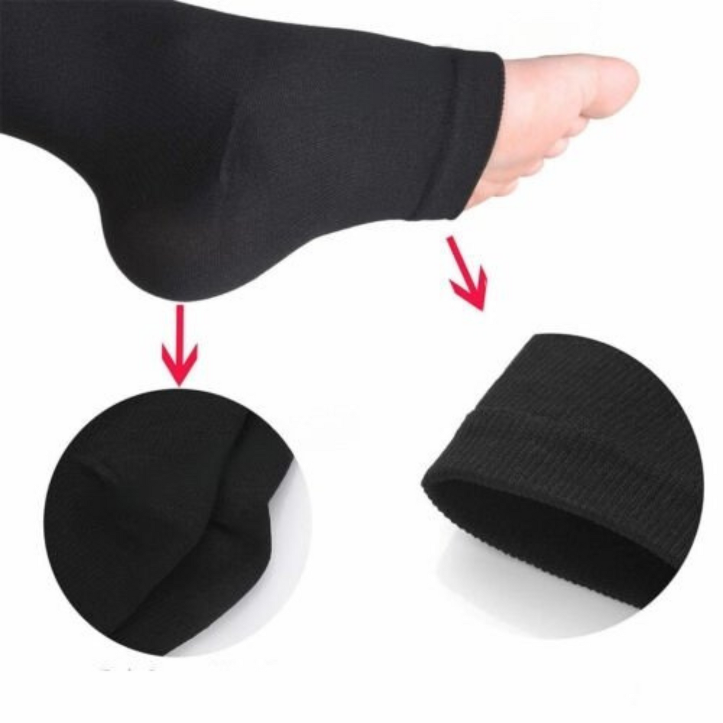 Black Compression Socks Knee High Support Stockings 18 to 21mm Unisex