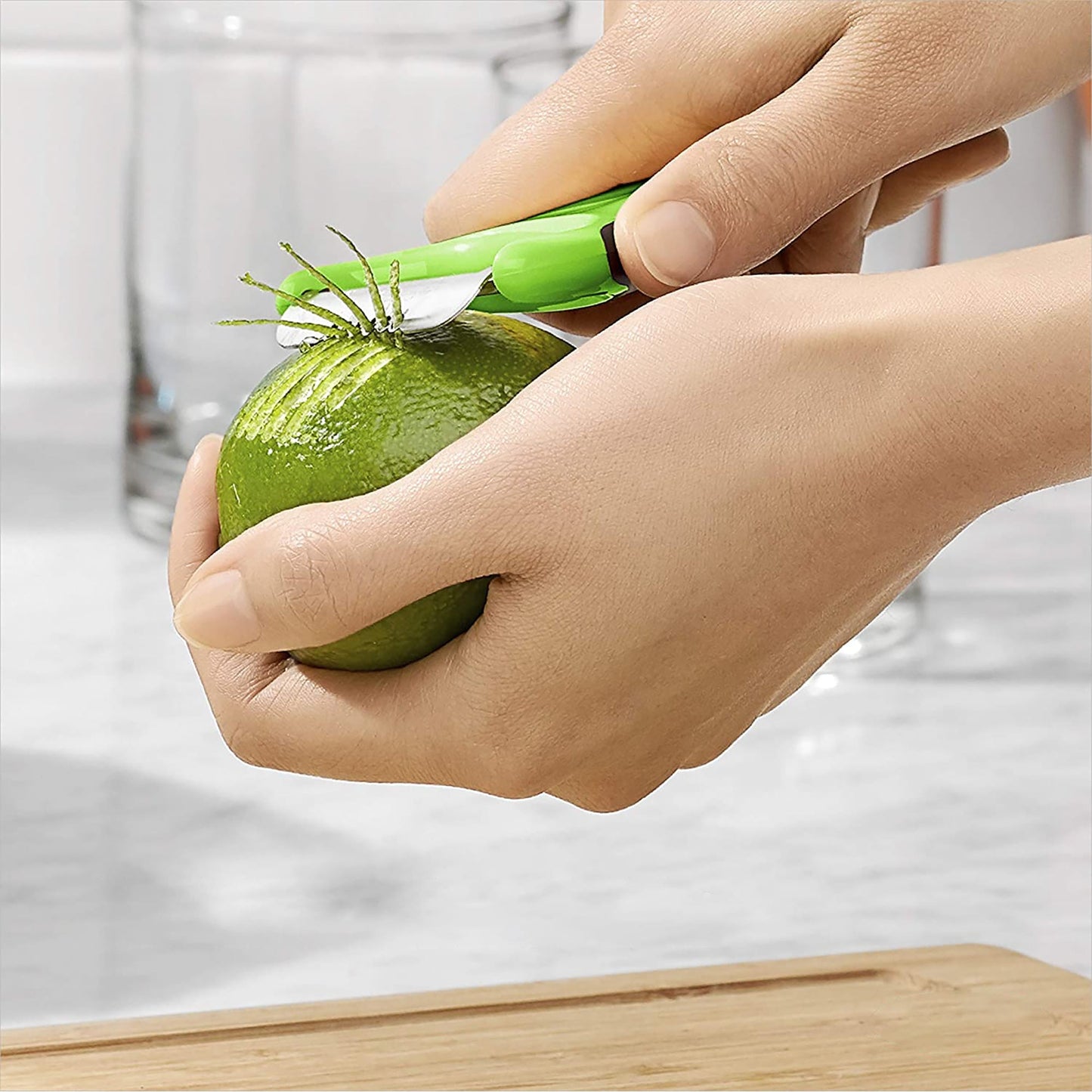 Japanese Stainless Steel Sharp Citrus Peeler - Green