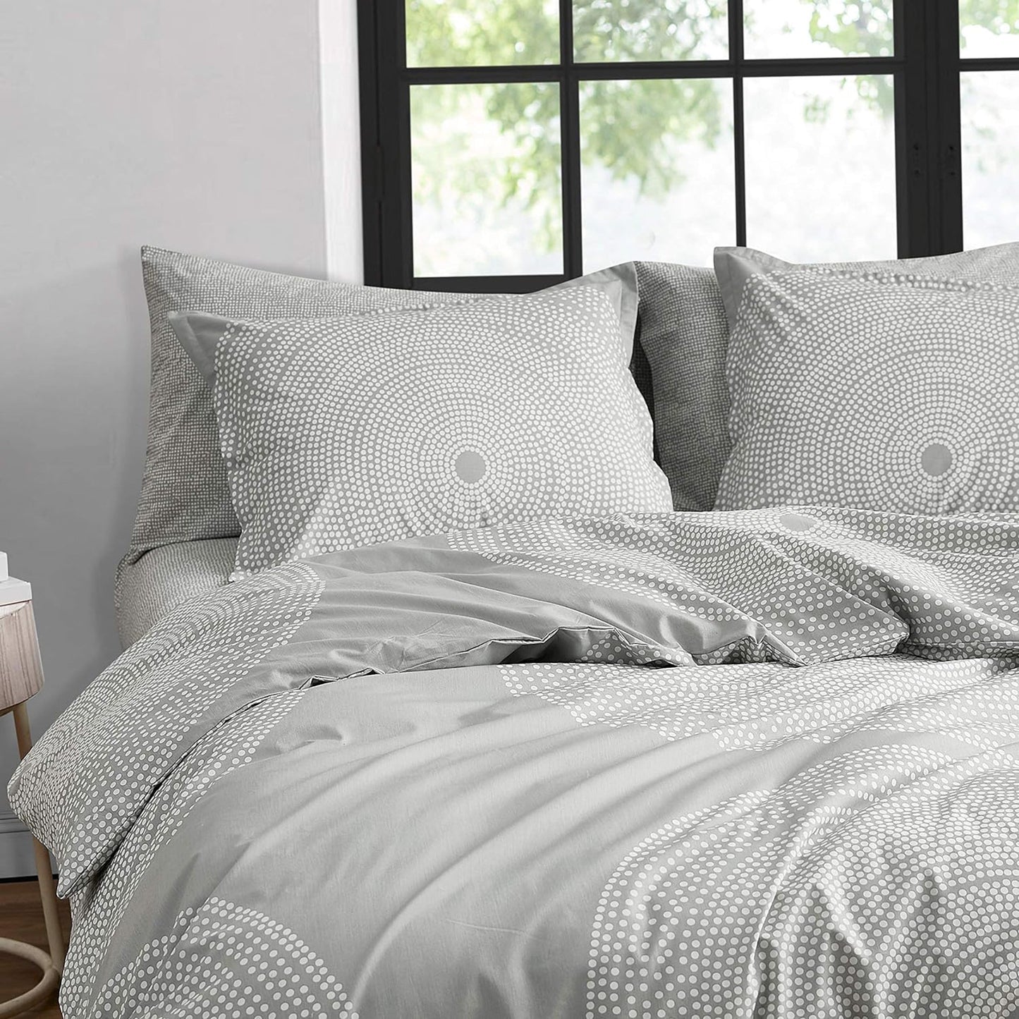 Smooth and Lightweight Cotton Percale Bed Sheet Set - Fokus Grey