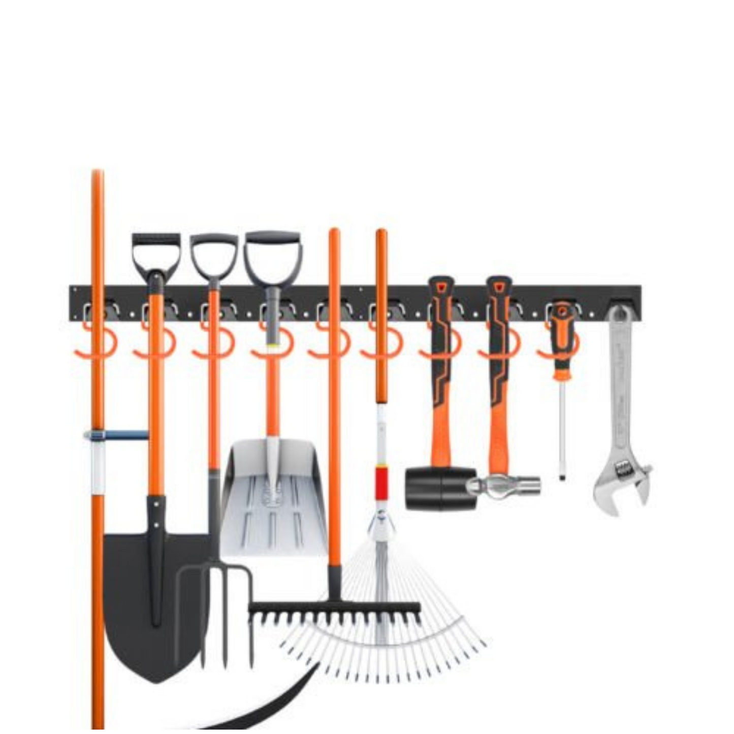 64in Wall Mounted Garden Tool Hanger Shed Garage Organizer Rack