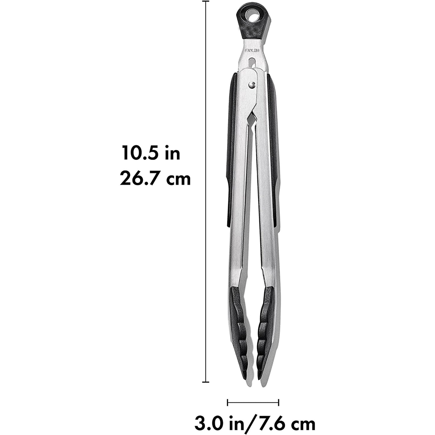 Stainless Steel Tongs with Nylon Head and Non Slip Grips - 9 Inch