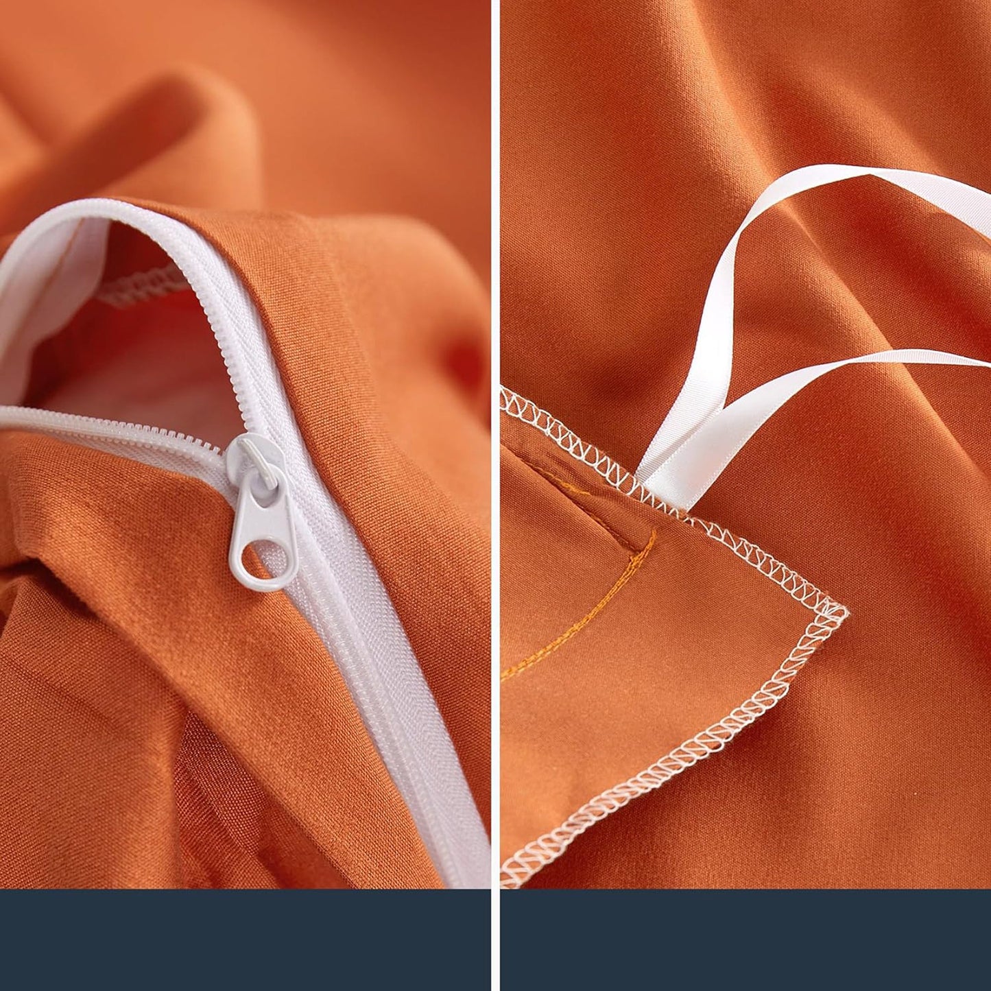 1000TC Ultra Soft Microfiber Duvet Doona Cover Quilt Cover Set - Ruffle Burnt Orange