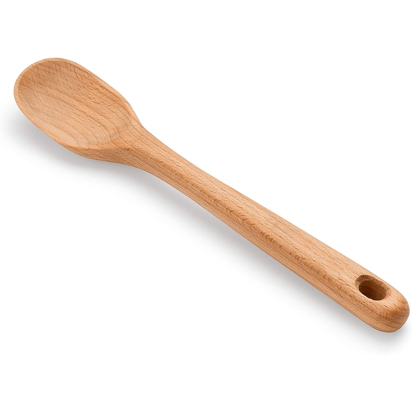 Solid Beechwood Medium Wooden Kitchen Spoon - Brown