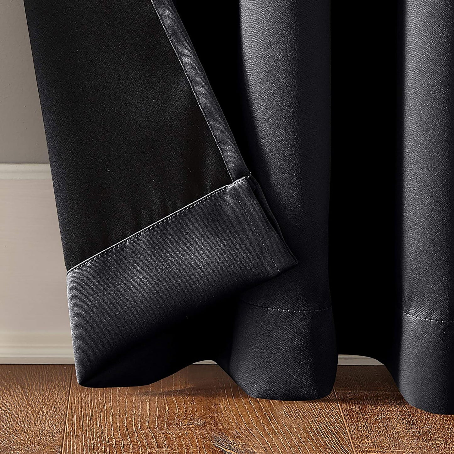 Oslo Theater Grade Extreme Total Blackout Rod Pocket Curtain Panel 52x63 Inches - Coal