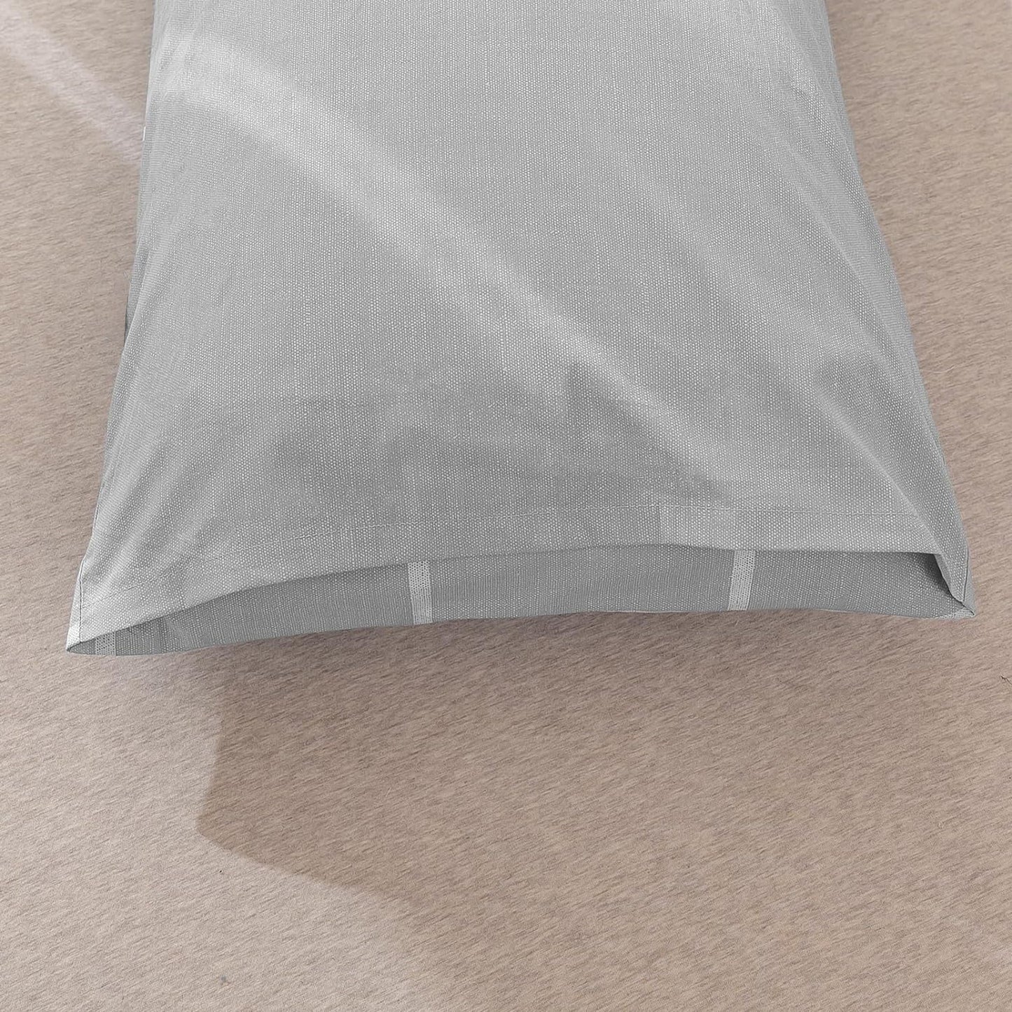 225TC Soft and Cozy Hypoallergenic Cotton Washed Quilt Cover Set - Checkered Grey