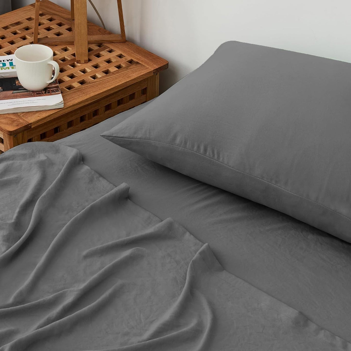 Premium 1800TC Breathable Ultra-Soft Microfibre Single Bed Sheet Set - Charcoal