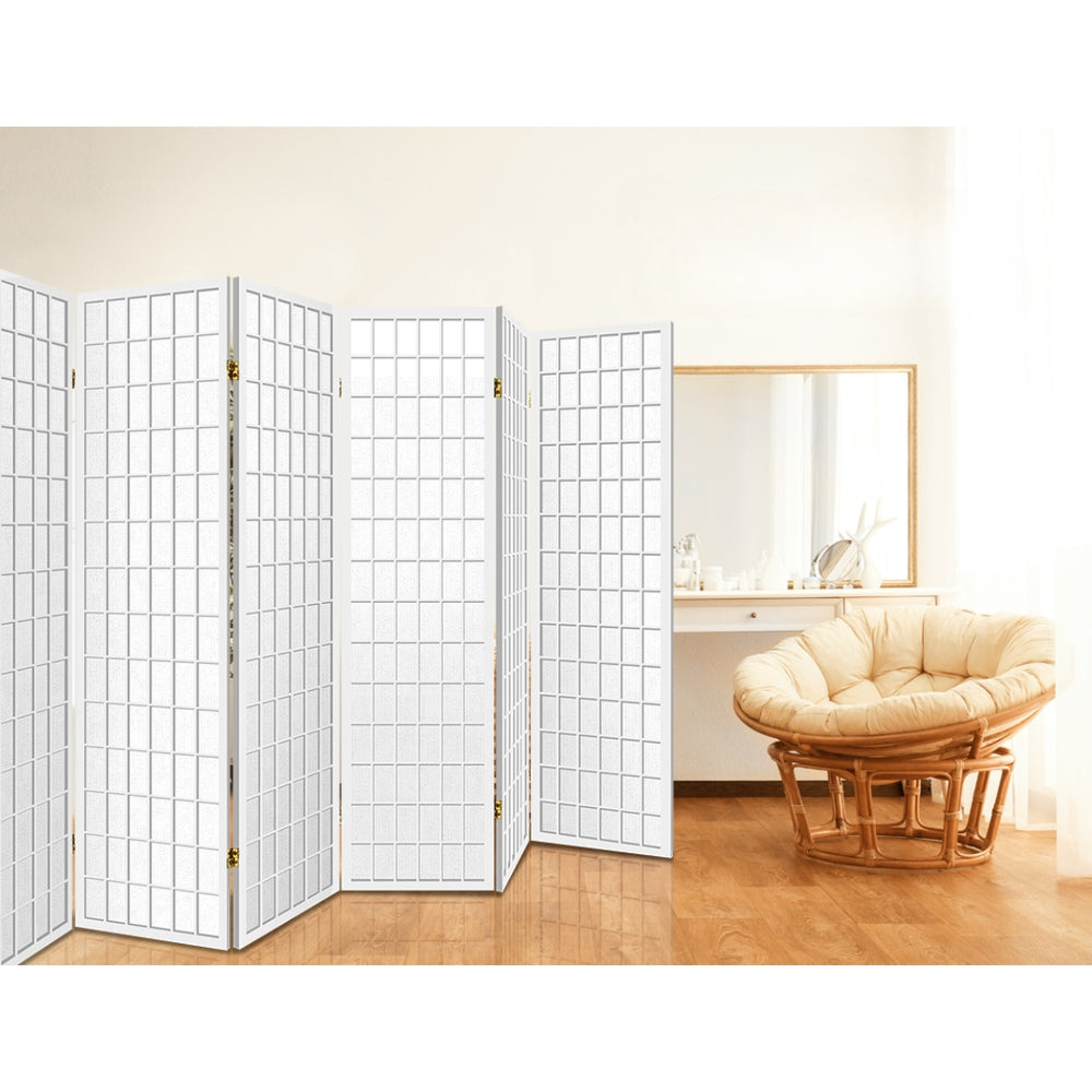 Room Divider Screen Wood Timber Dividers Fold Stand Wide White 8 Panel