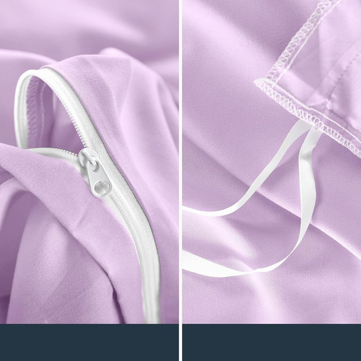 1000TC Ultra Soft Microfiber Duvet Doona Cover Quilt Cover Set - Ruffle Lilac