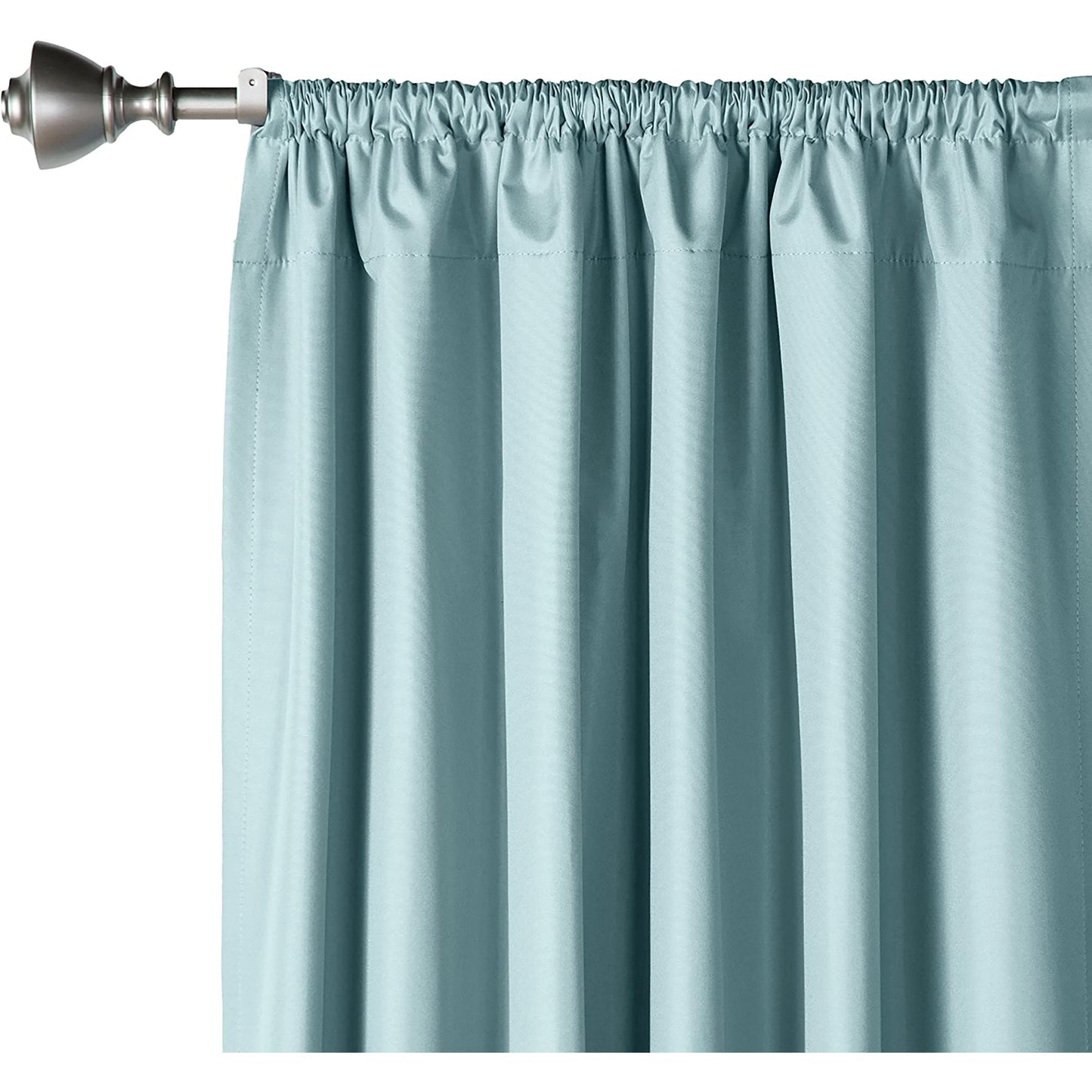 Room Darkening Blackout Window Curtains with Tie Backs Set 2 Panels - Seafoam Green