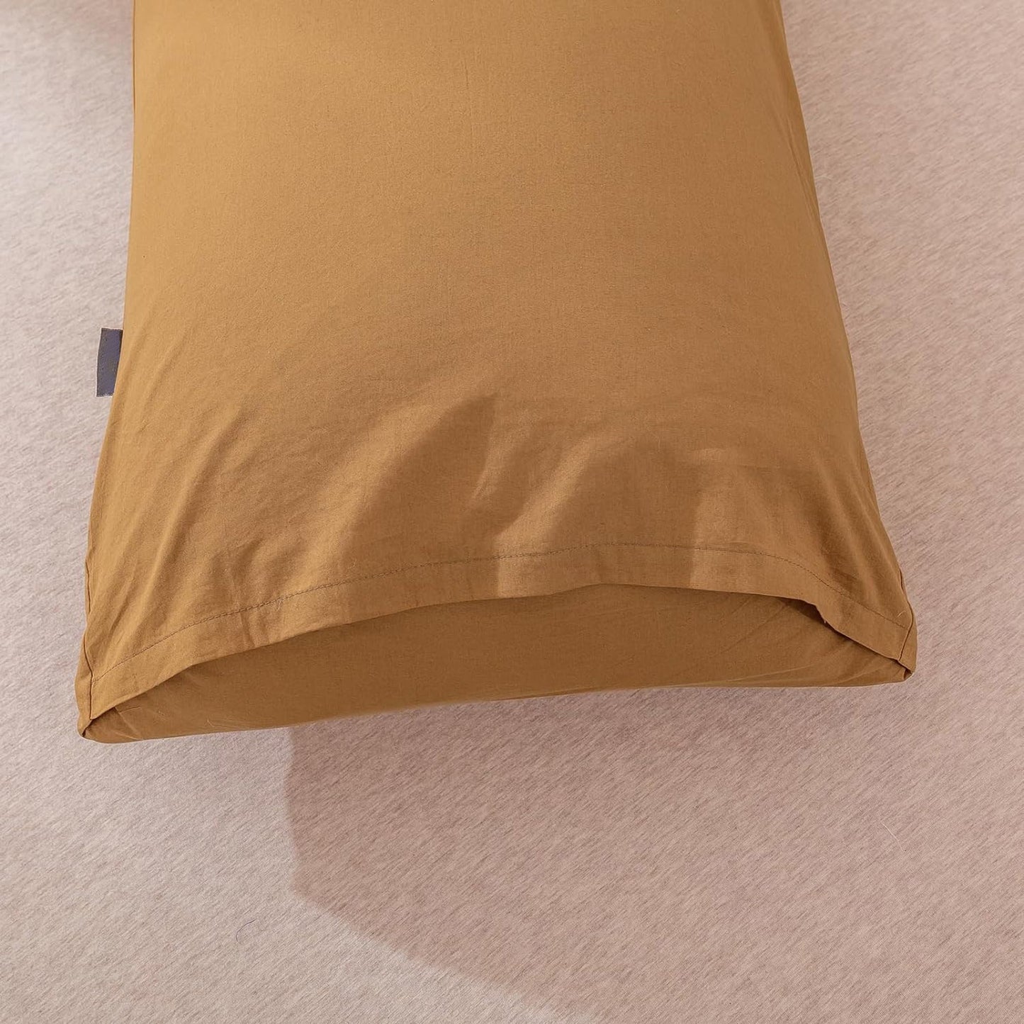 225TC Soft and Cozy Hypoallergenic Cotton Washed Quilt Cover Set - Orange