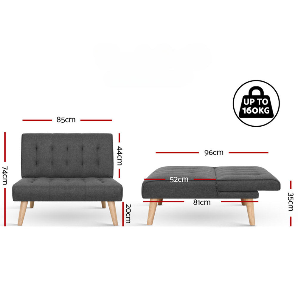 Linen Sofa Bed Lounge Chair Single Seater Modular Bed Set