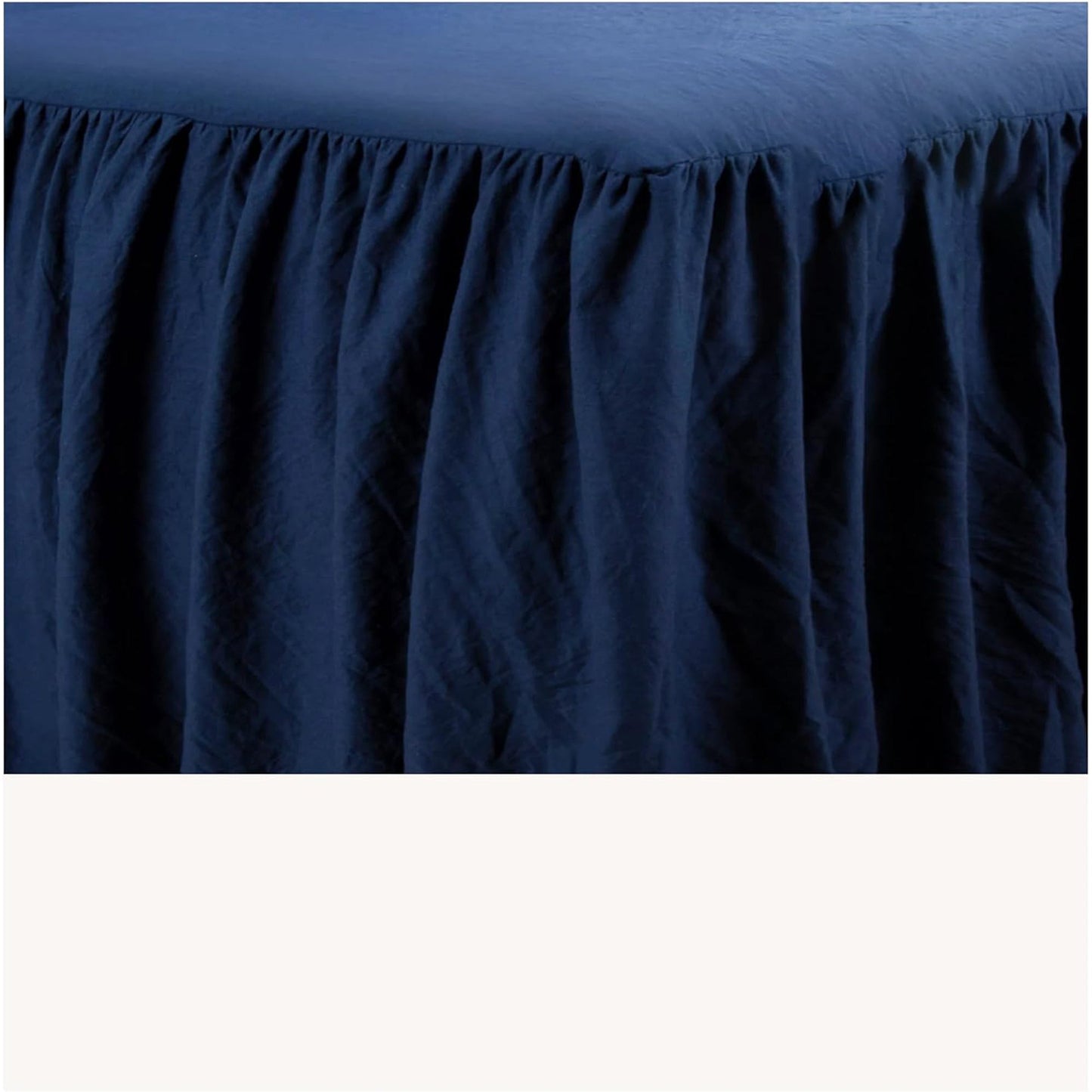 Vintage Chic Farmhouse Style Lightweight Ruffle Skirt Bedspread - Navy
