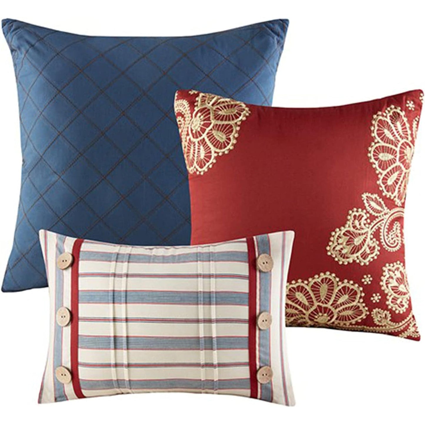 Lightweight 100% Cotton Double Sided Stitching Quilt Set - Lucy Red