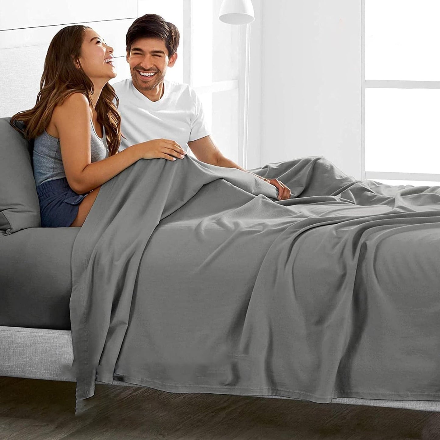 2000TC Breathable Microfibre Deep Pocket Bed Sheet Set - Grey