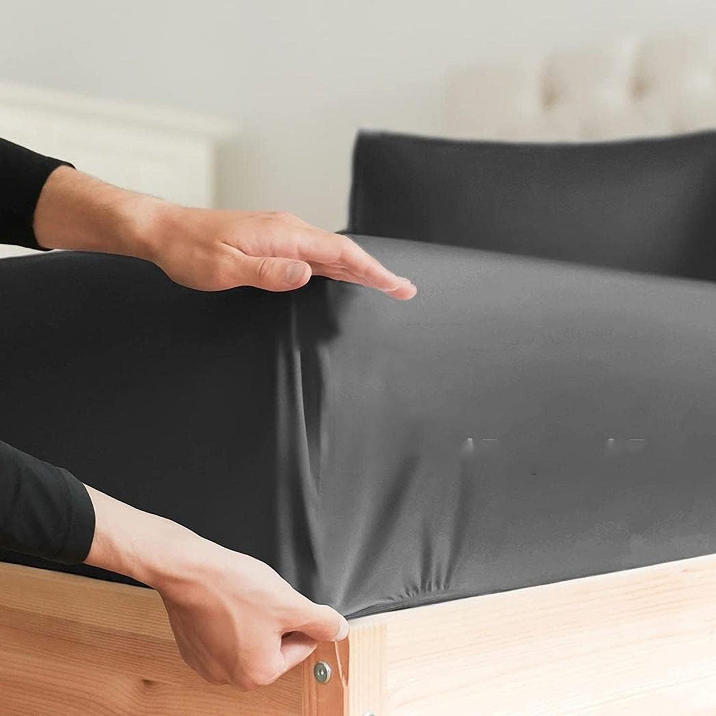 2000 TC Full Elastic Soft and Luxury Deep Pocket Fitted Bed Sheet - Grey