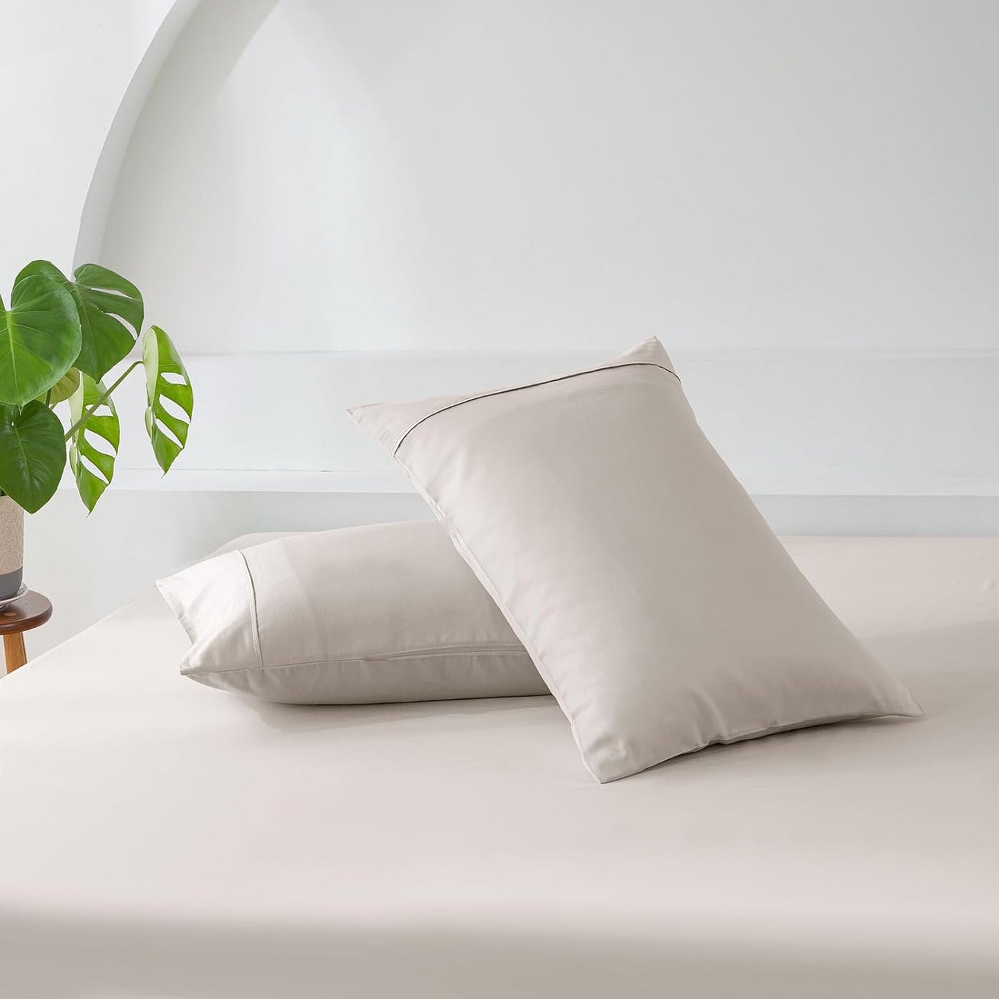 500TC Soft and Luxurious 100% Cool Breathable Cotton Bed Sateen Set - Stone