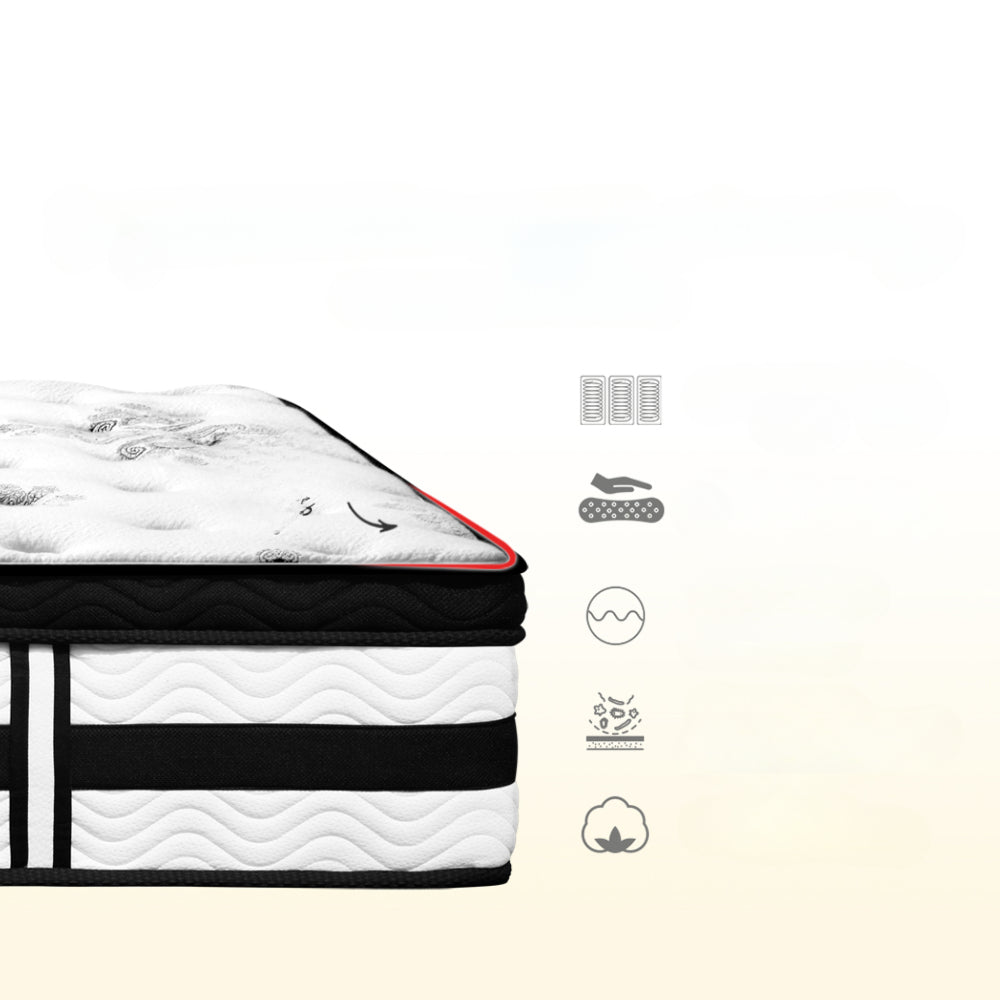 Bedding Euro Top Pocket Spring Mattress Topper - Single/King Single/Double/Queen/King