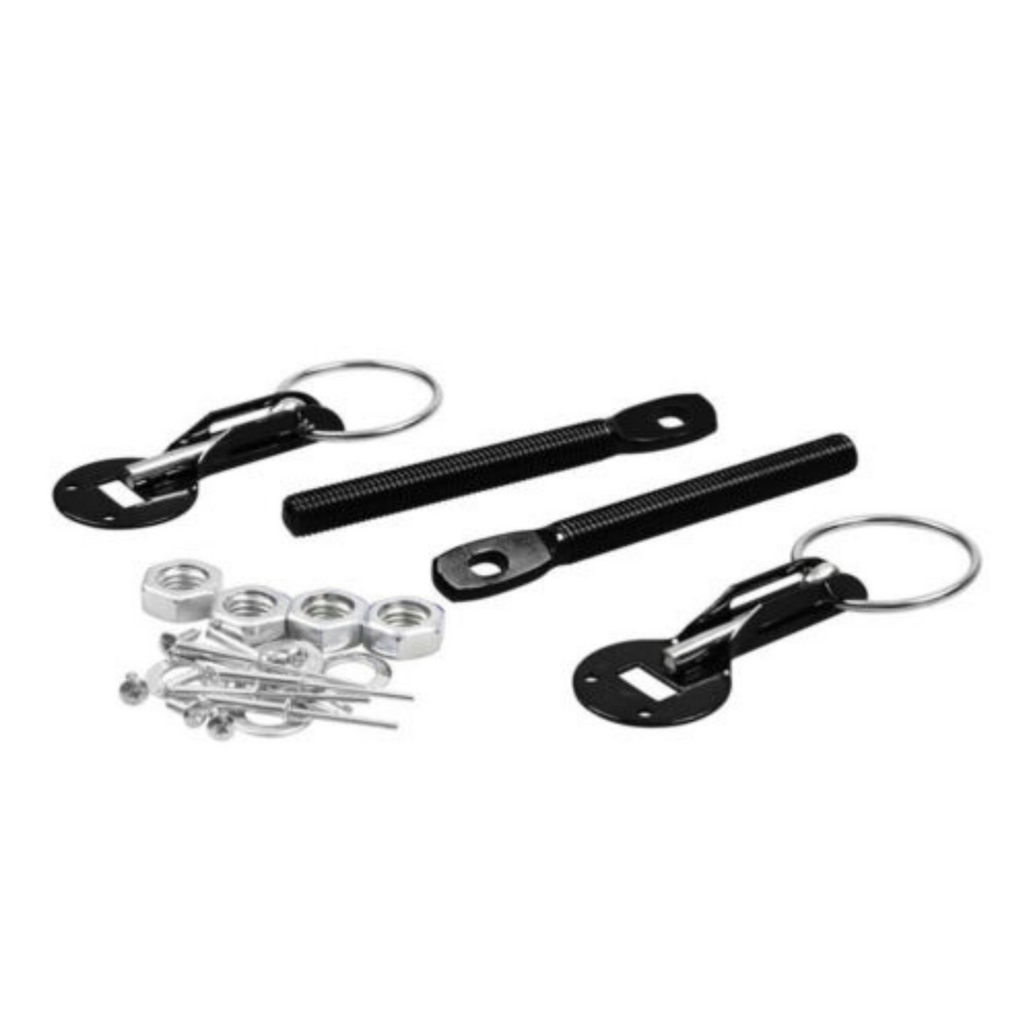 Quick Latch Car Bonnet Hood Lock Flush Mount Pin Key Locking Kit