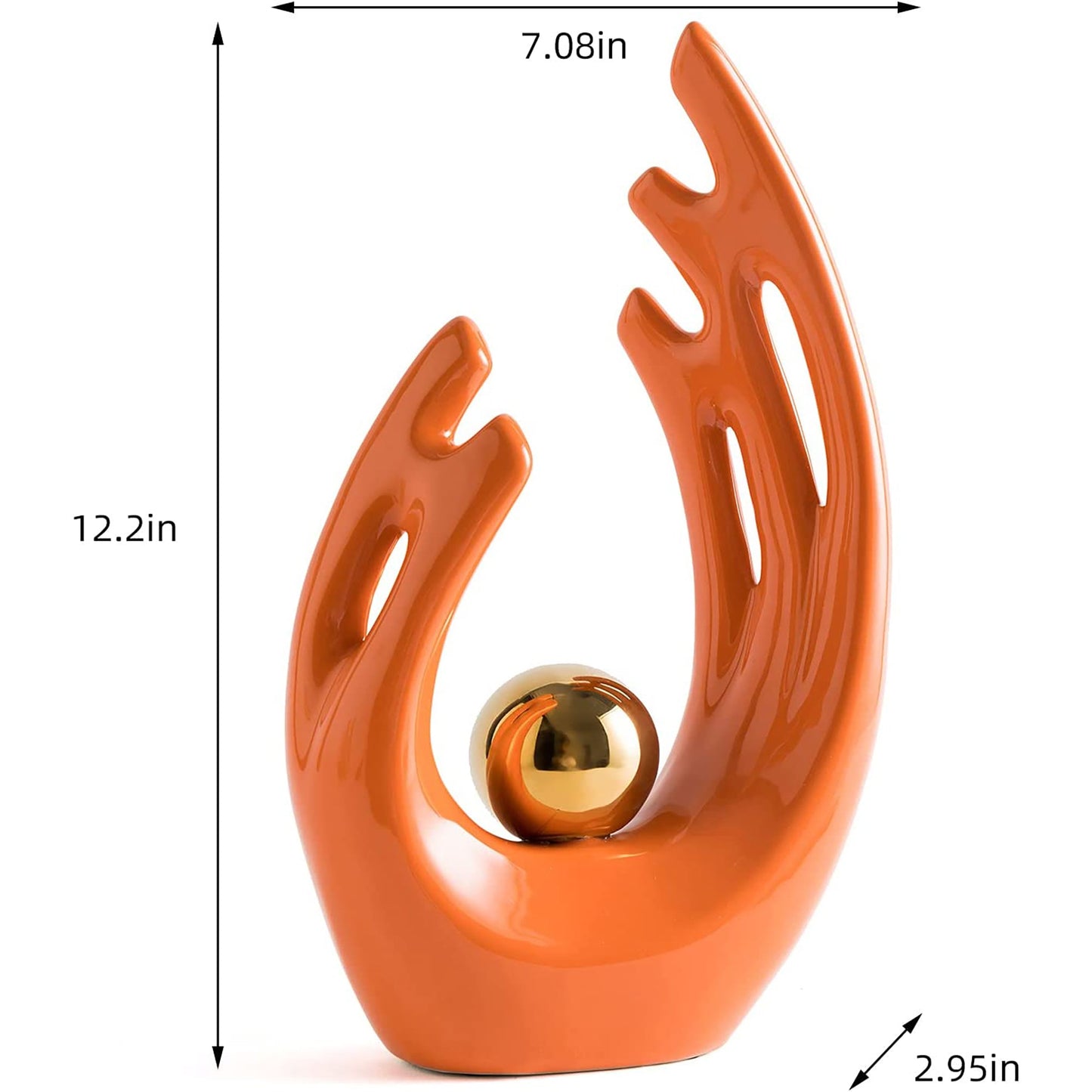 Modern Art Ceramic Statue Home Decor Accents Table Decoration for Living Room Office Dining Room Kitchen Cabinets Apartment - Orange