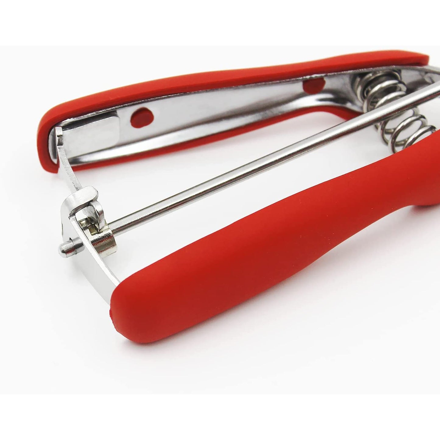 Stainless Steel Ice Cream Scoop with Trigger and Soft Silicone Handle - Red