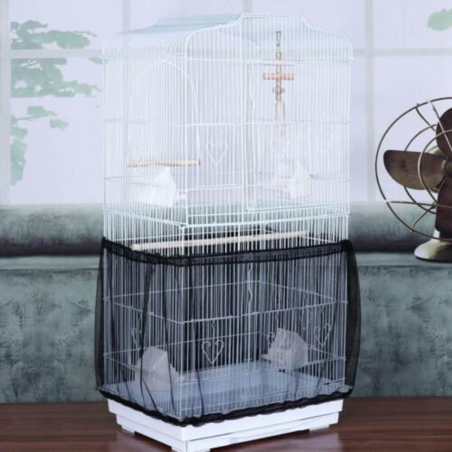 Mesh Skirt Shell Cover Nylon Net Seed Catcher for Pet Bird Cages