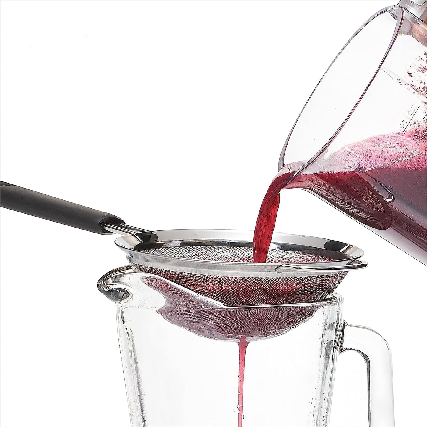 Sturdy Stainless Steel Mesh Strainer with Non Slip Handle - 6 Inch