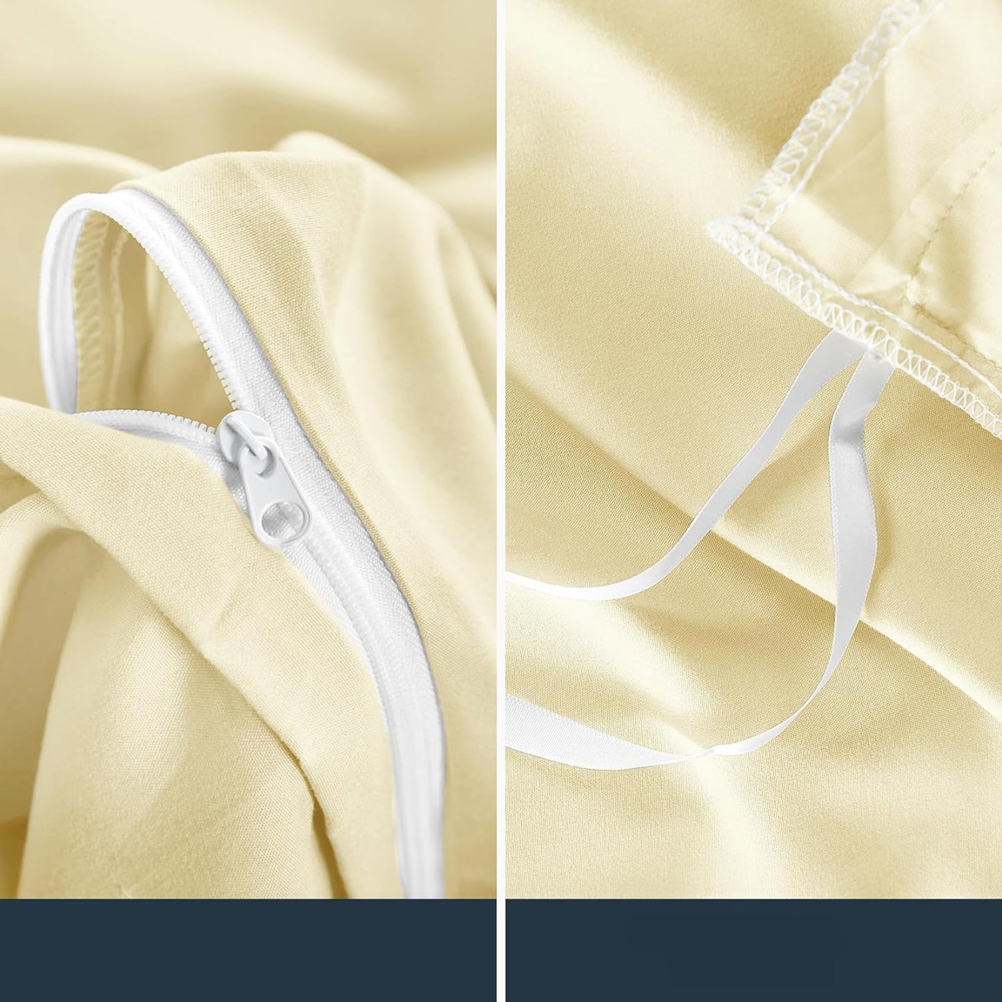 1000TC Ultra Soft Microfiber Duvet Doona Cover Quilt Cover Set - Ruffle Cream