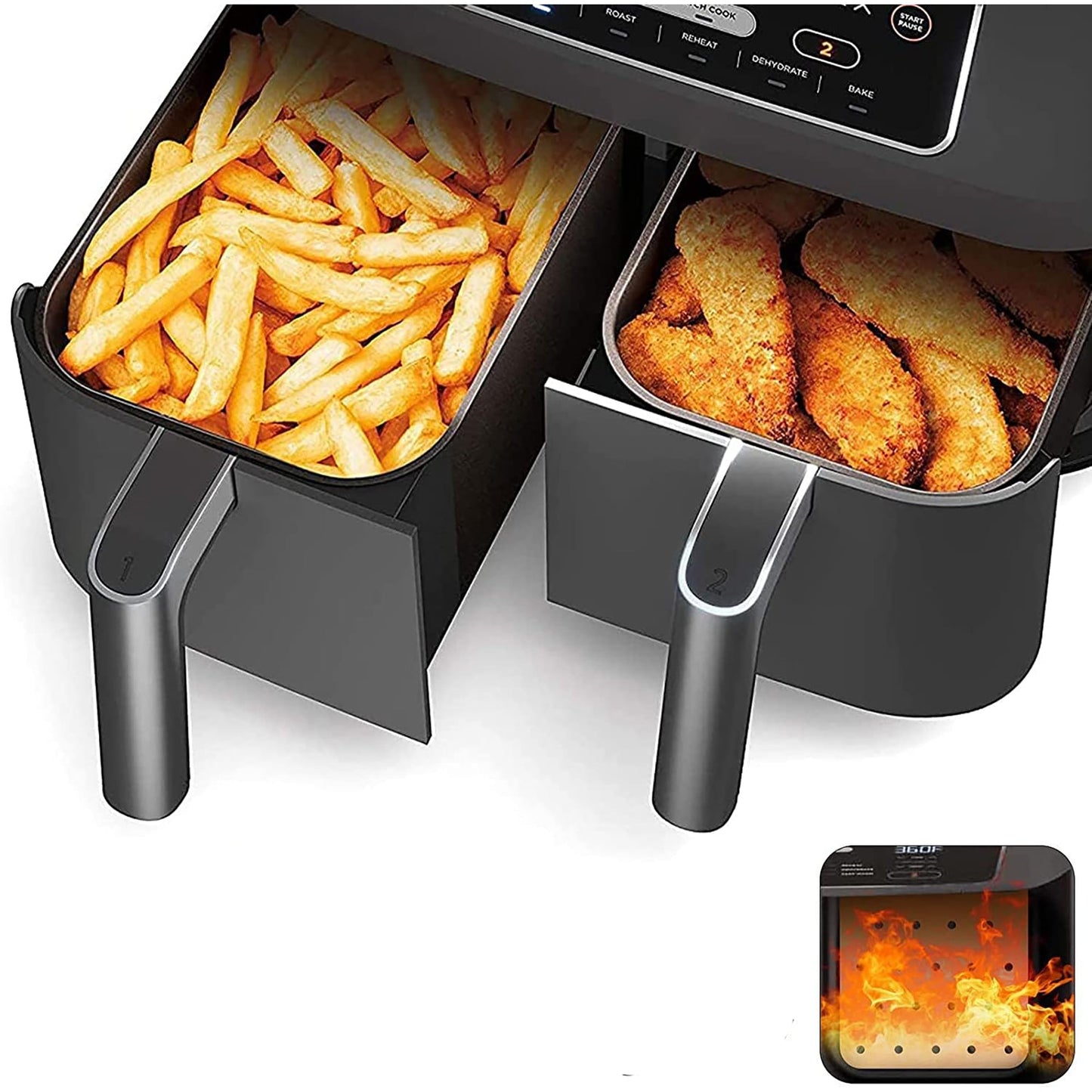 Disposable Air Fryer Liners for Dual Air Fryer 8.1 Inch 100 Pcs - Brown