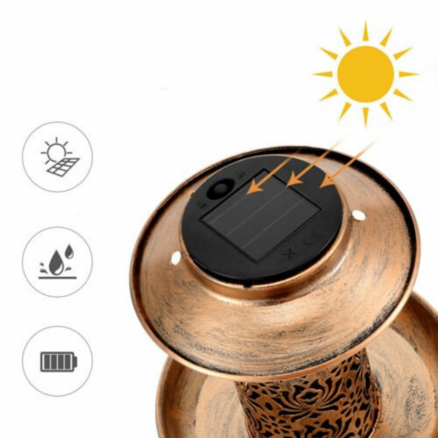 Solar Powered Bird Feeder with Light Outdoor Hanging Solar Lamp