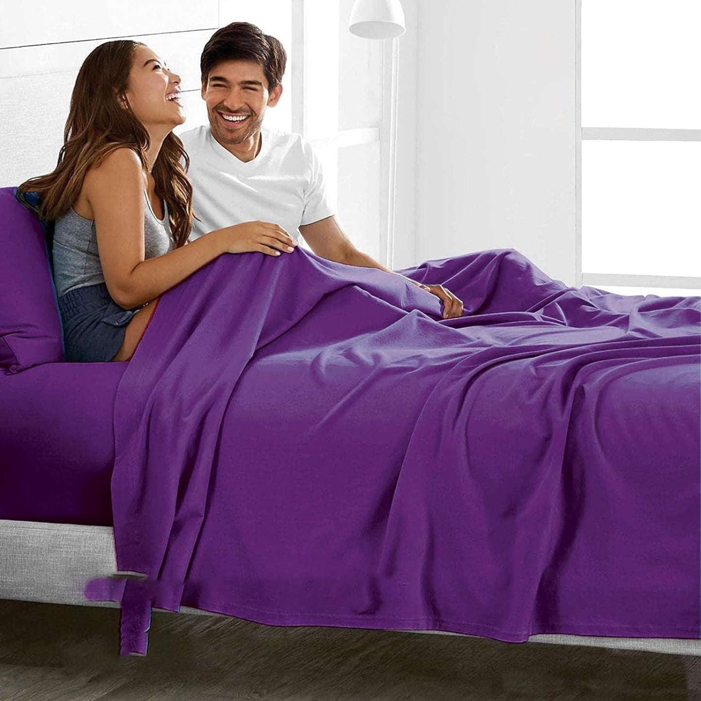 2000TC Breathable Microfibre Deep Pocket Bed Sheet Set - Purple