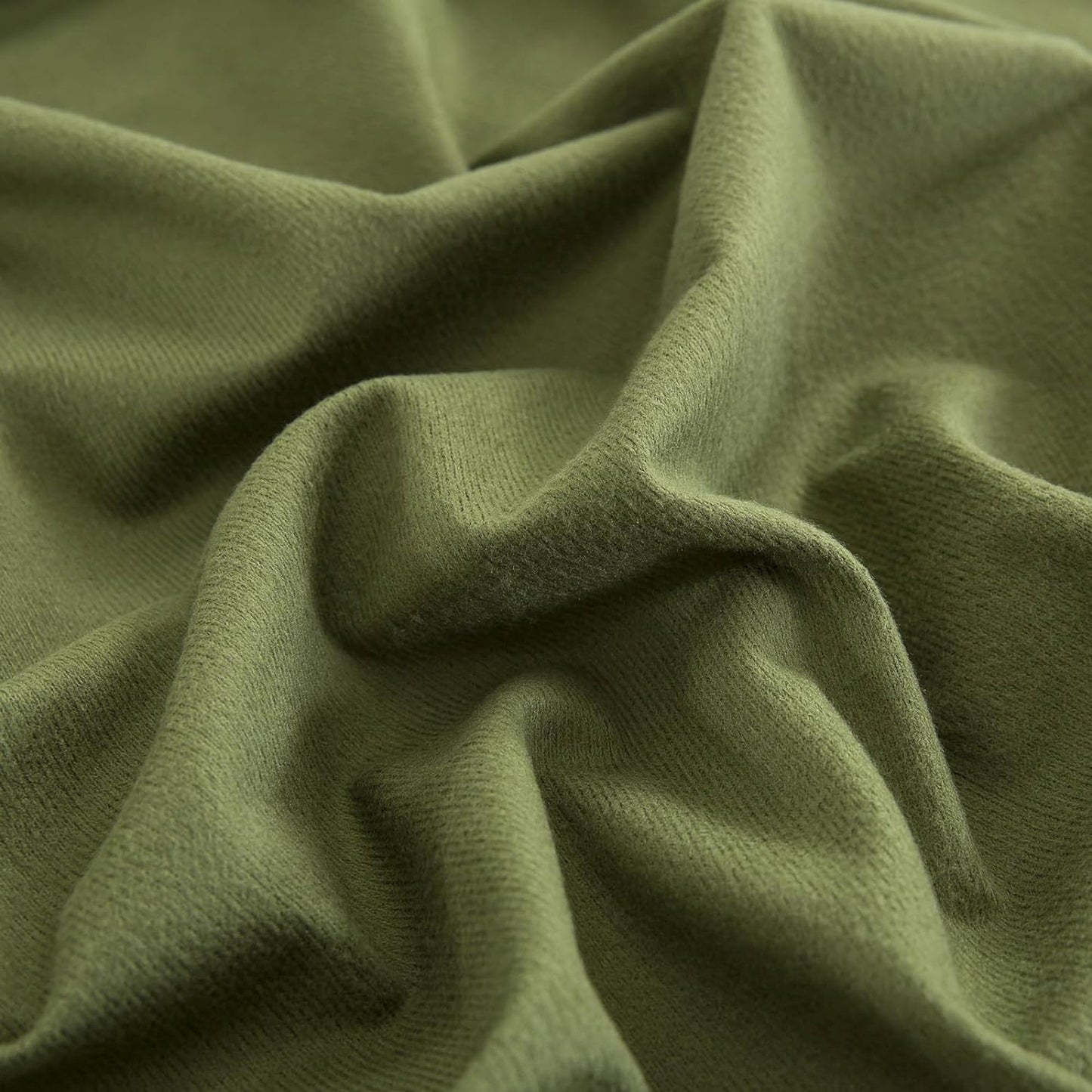 130 GSM Flannelette Soft Luxurious Micro Flannel Bed Sheet Set - Olive