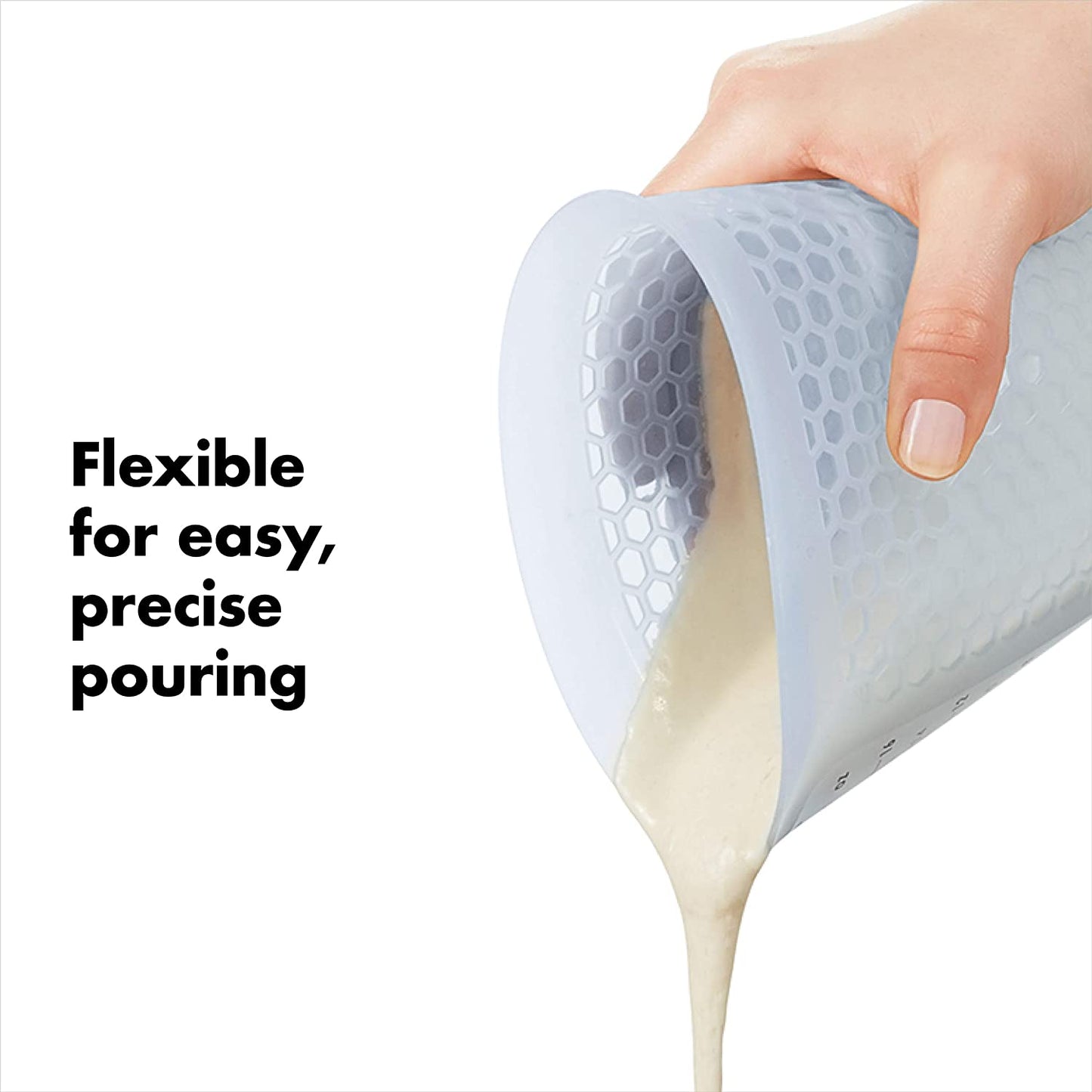 Silicone Clear Squeeze and Pour Measuring Cup 50 ML - White