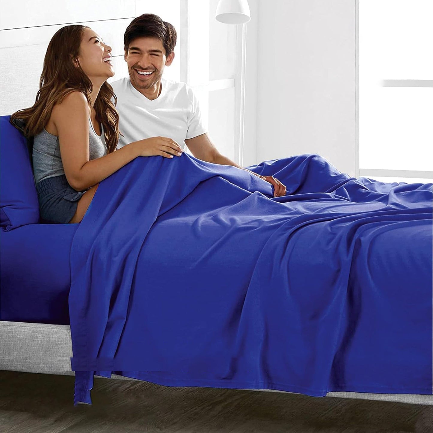 2000TC Breathable Microfibre Deep Pocket Bed Sheet Set - Royal Blue