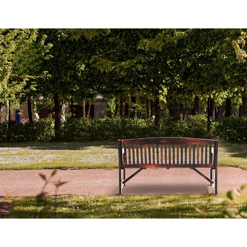 Wooden Garden Bench Outdoor Furniture Decor Patio 3 Seater - Natural