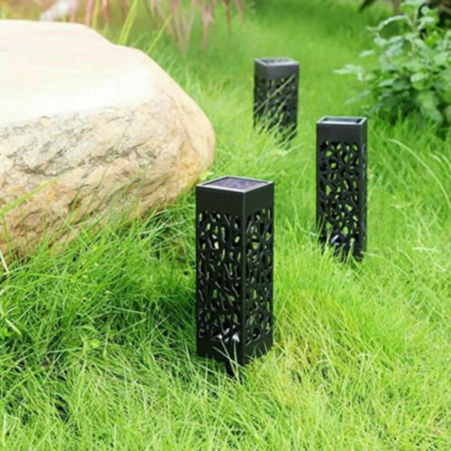 1pc Warm White Solar Post Lights Outdoor Yard Path LED Garden Lighting