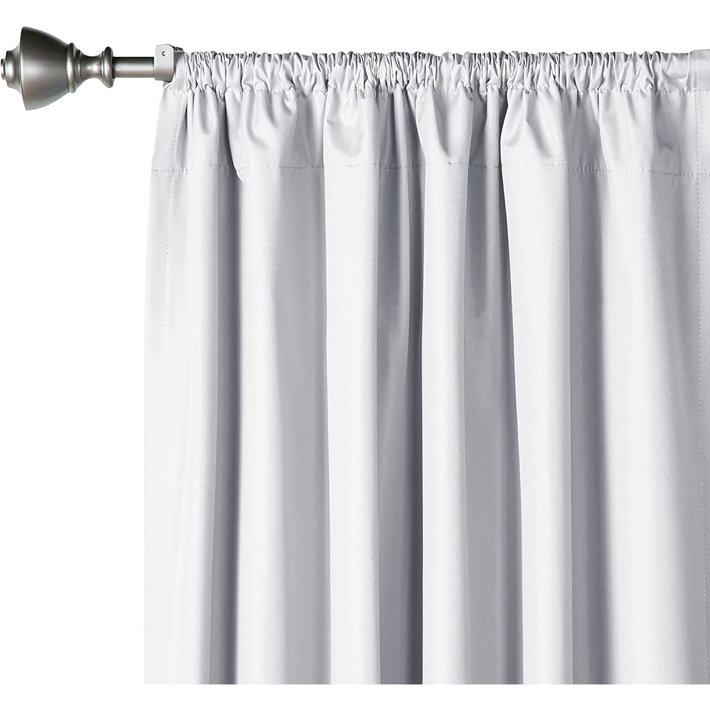 Room Darkening Blackout Window Curtains with Tie Backs Set 2 Panels - White