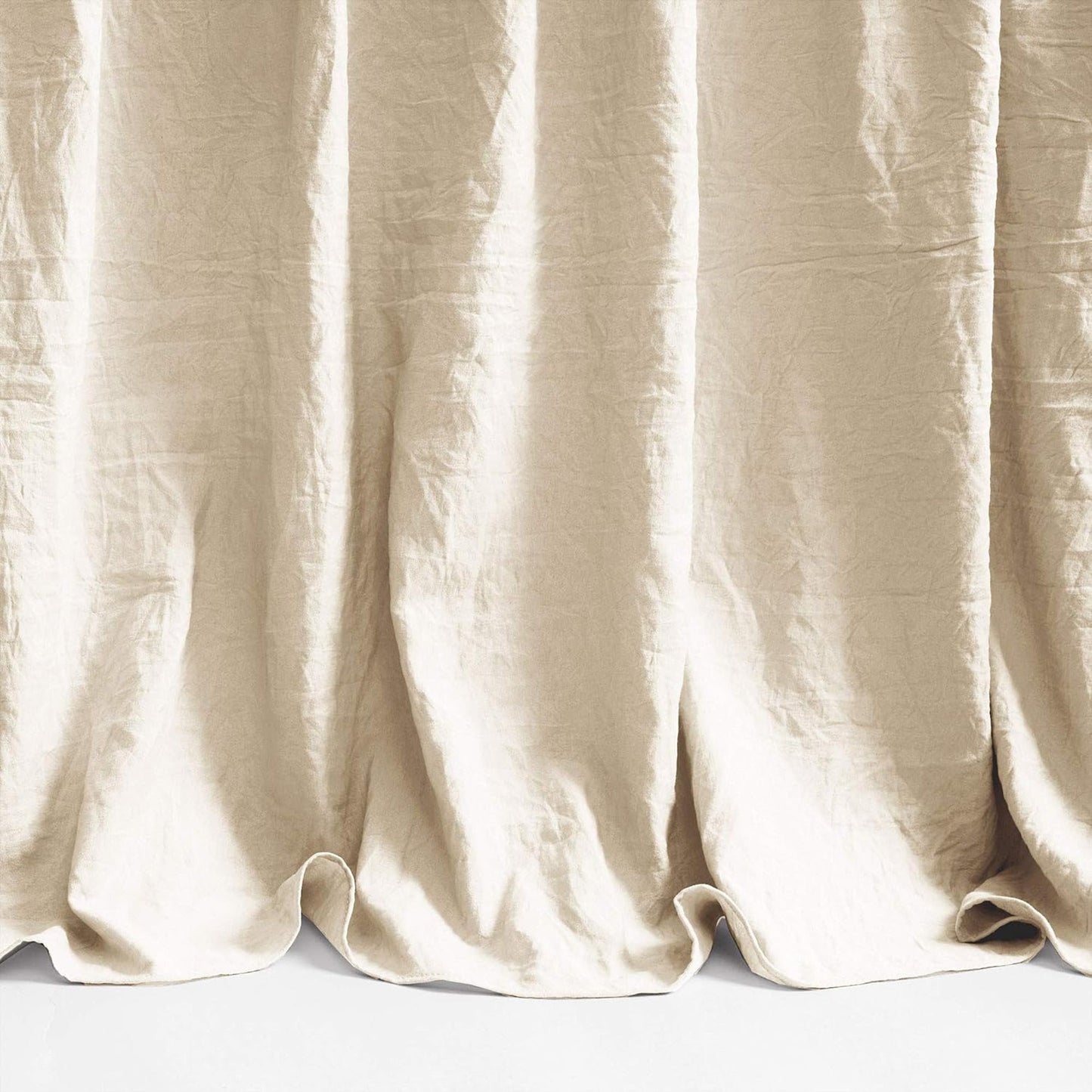 Vintage Chic Farmhouse Style Lightweight Ruffle Skirt Bedspread - Ivory