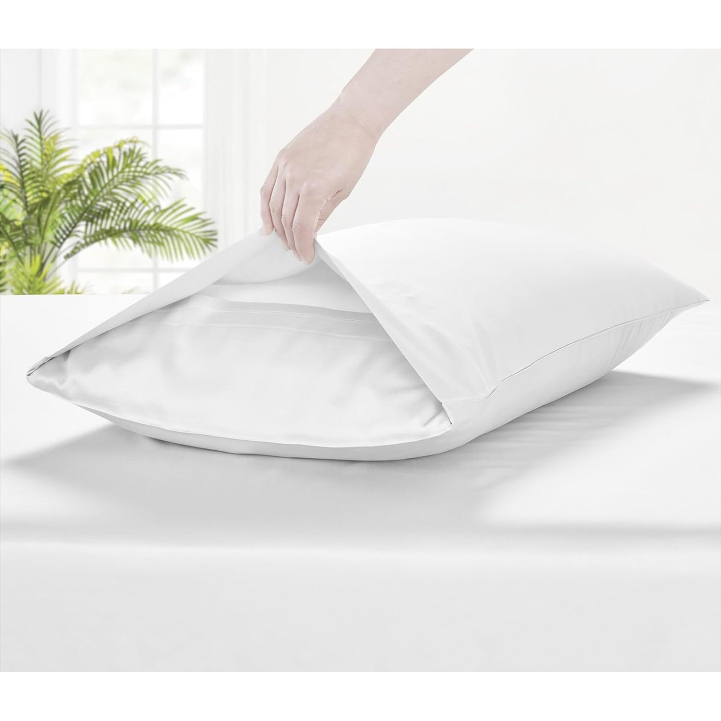 2 Pack Cooling Breathable Pillowcase with Envelope Closure - White