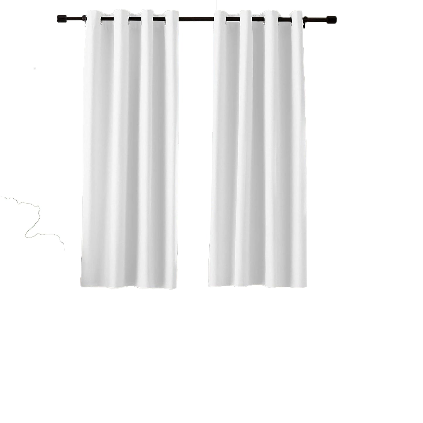 Room Darkening Blackout Window Curtains with Grommets 2 Panels - White