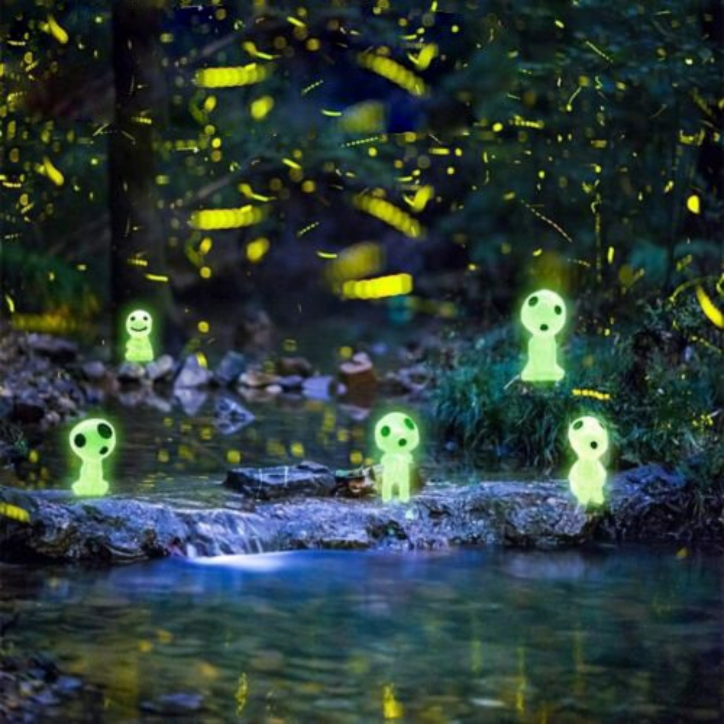 10pcs Resin Luminous Tree Elves Dolls Glow in The Dark Garden Home Ornaments