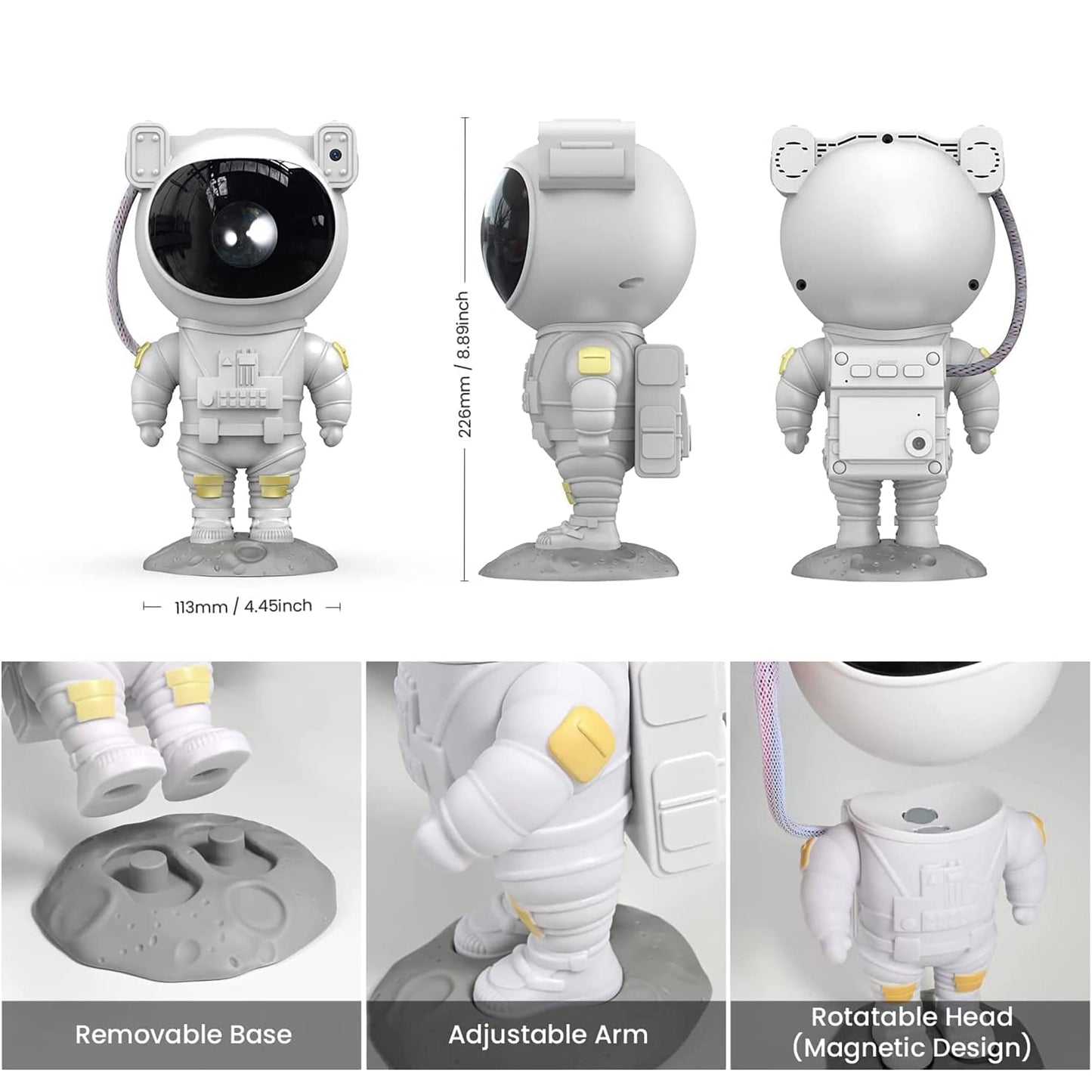 LED Night Light Astronaut Star Projector with Timer and Remote Control Room Decor