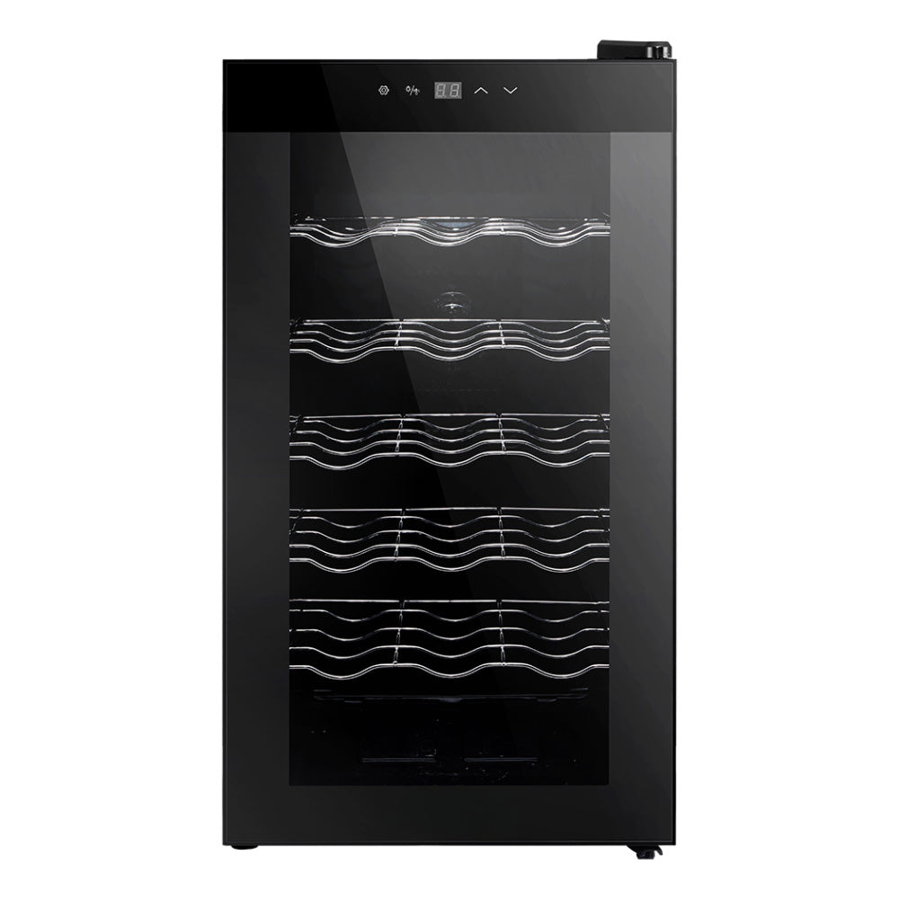 Wine Cooler 18 Bottles Glass Door Beverage Cooler Thermoelectric Fridge Black