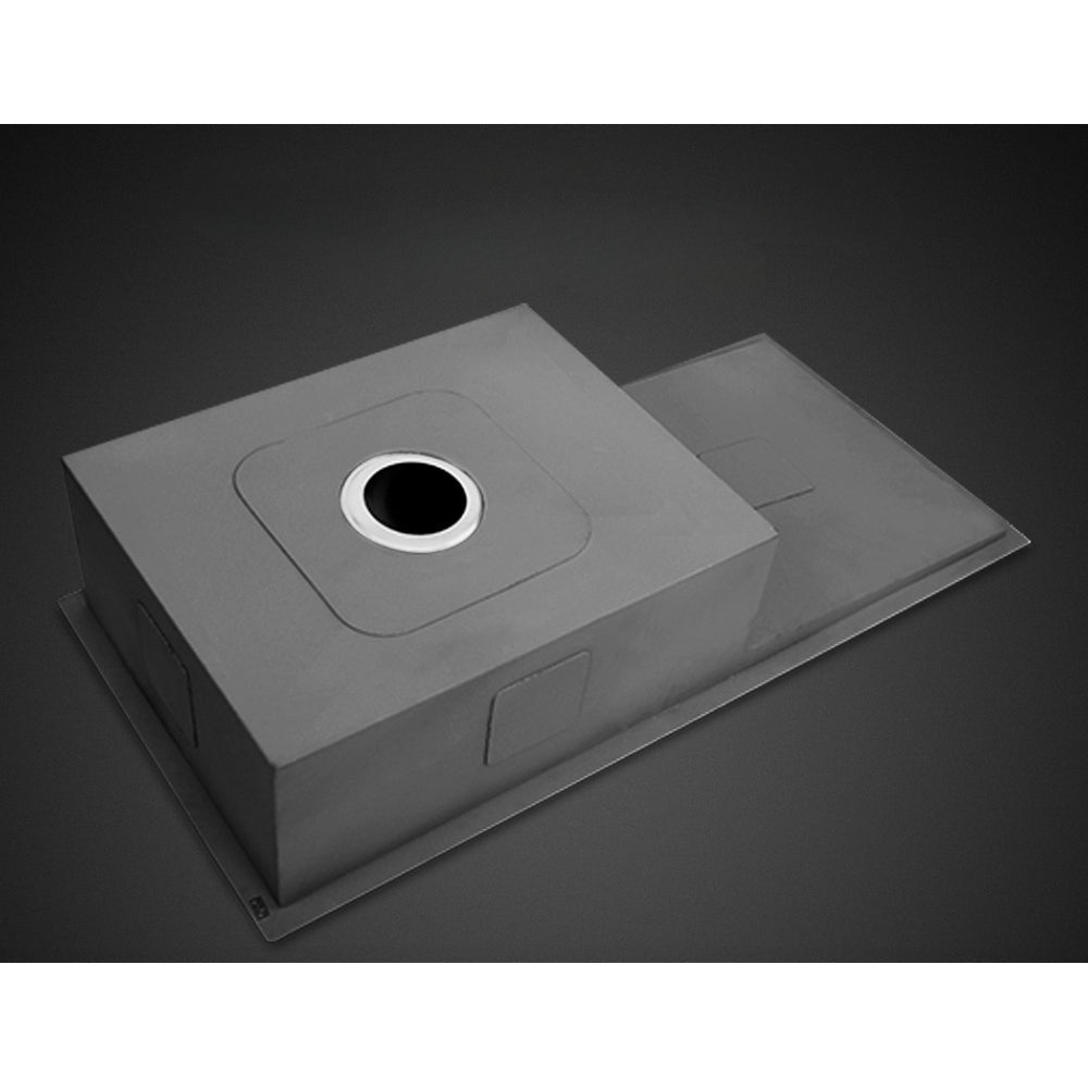75cm x 45cm Stainless Steel Kitchen Sink Under/Top/Flush Mount Black