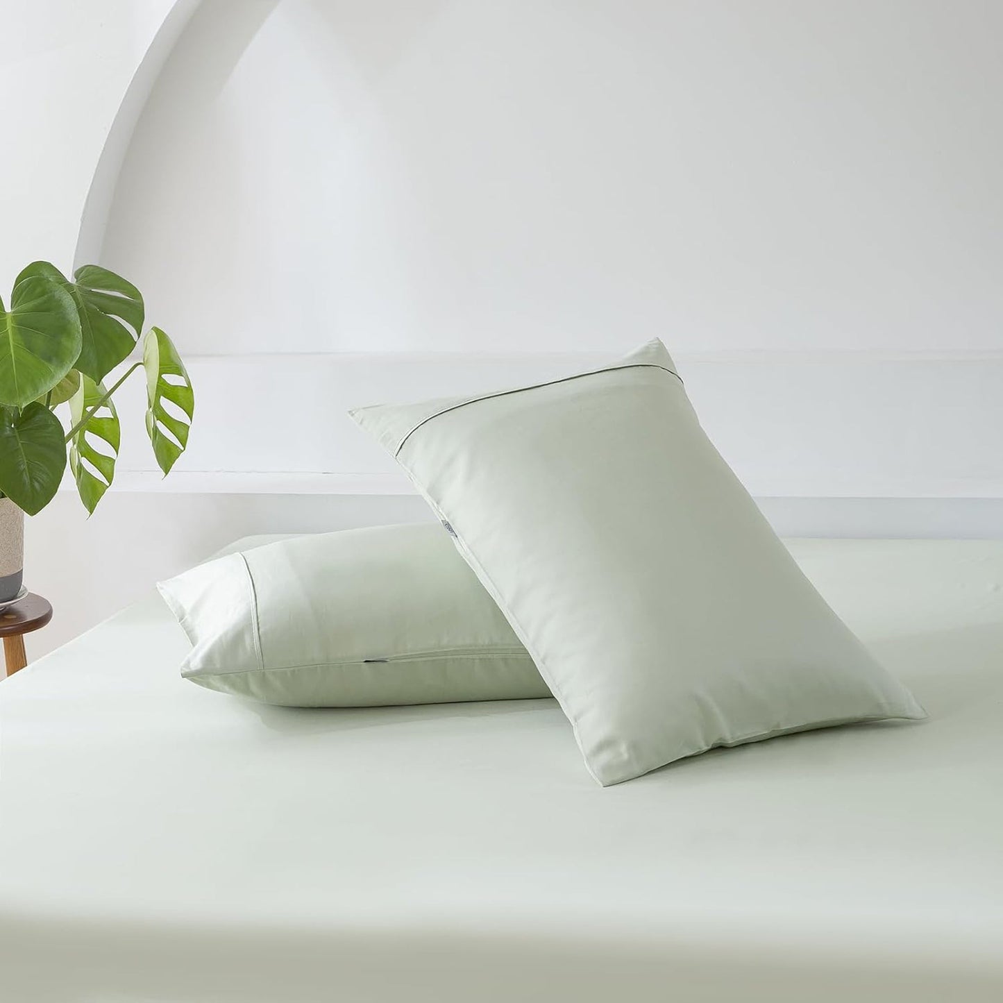 500TC Soft and Luxurious 100% Cool Breathable Cotton Bed Sateen Set - Sage