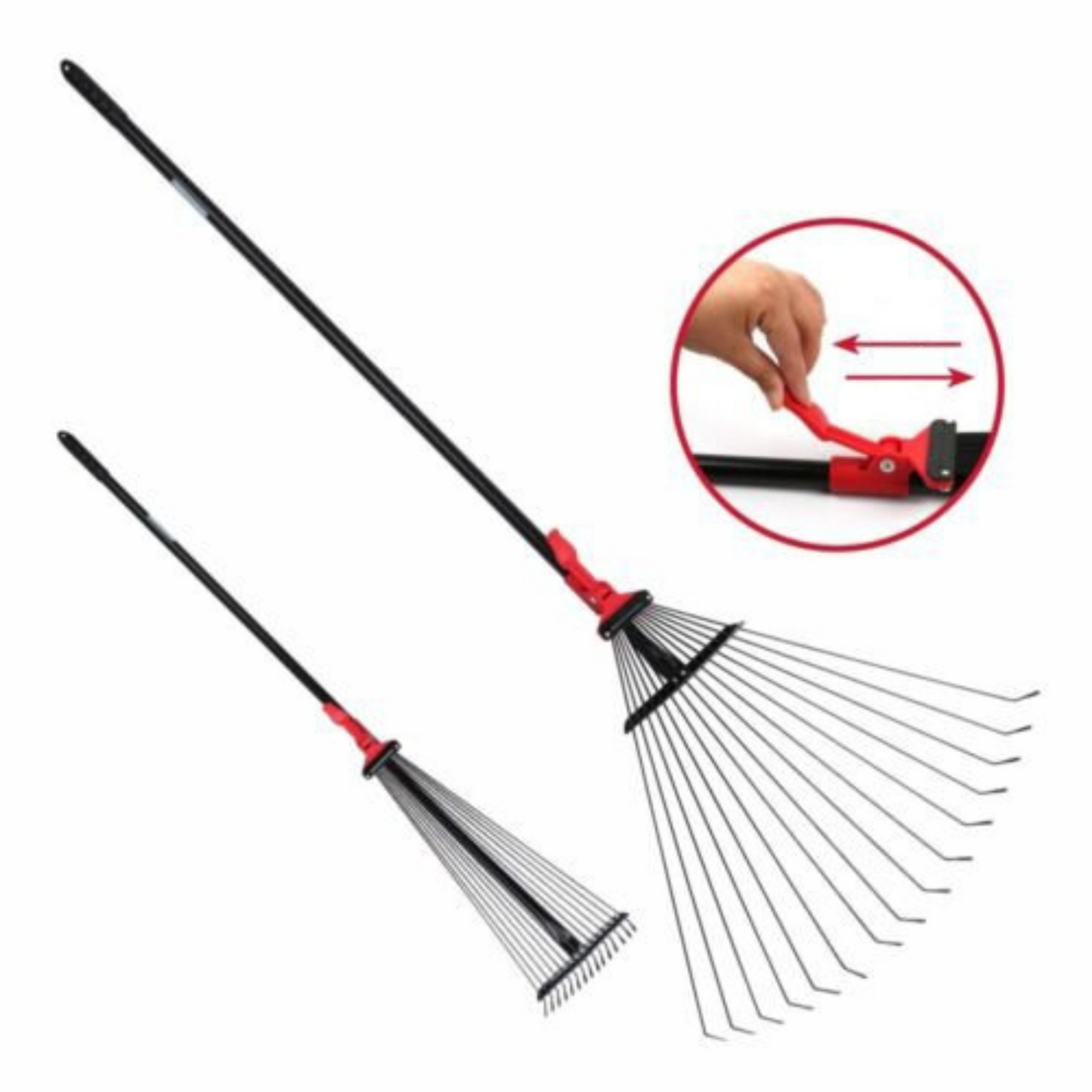 Telescopic Handle Adjustable Garden Lawn Leaf Rake